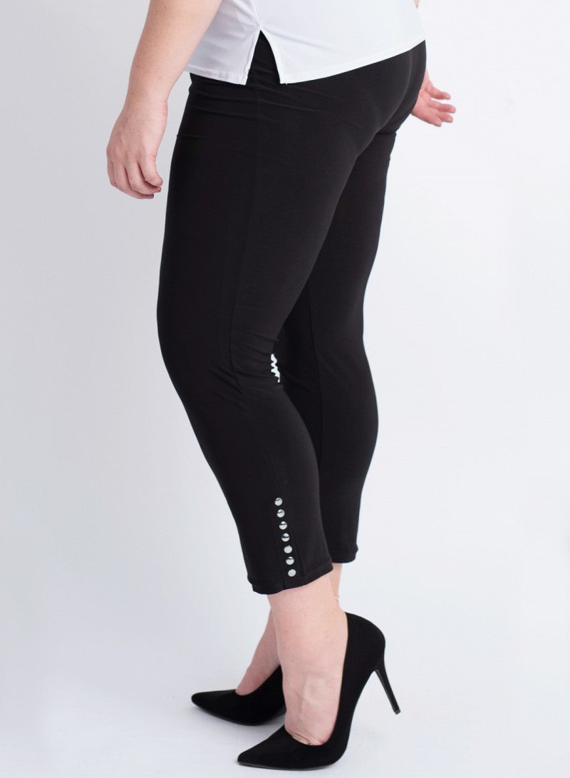 Legging with Silver Stud Detail in Black