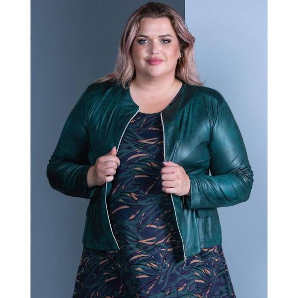 Leather Look Jacket - Forrest Green